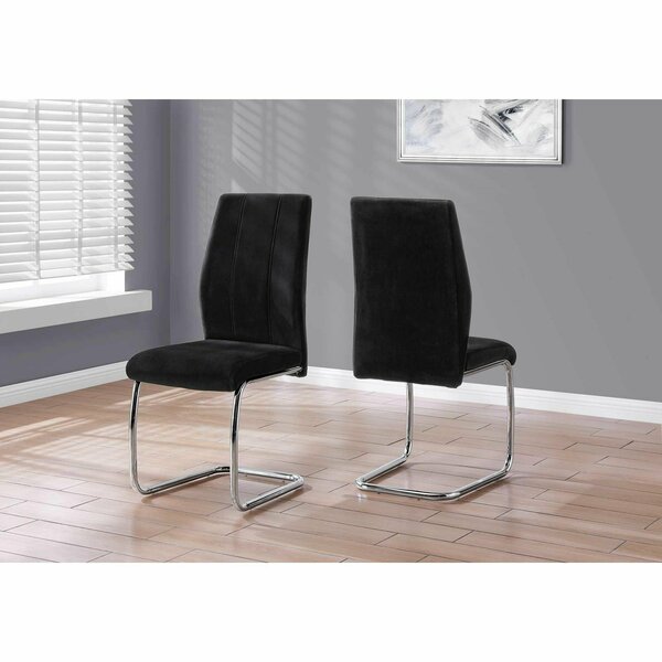 77.5 in. Velvet; Chrome Metal & Foam Dining Chairs - Pack of 2